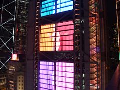 06A HSBC Building lit up for the Symphony of Lights from Sevva rooftop bar Hong Kong